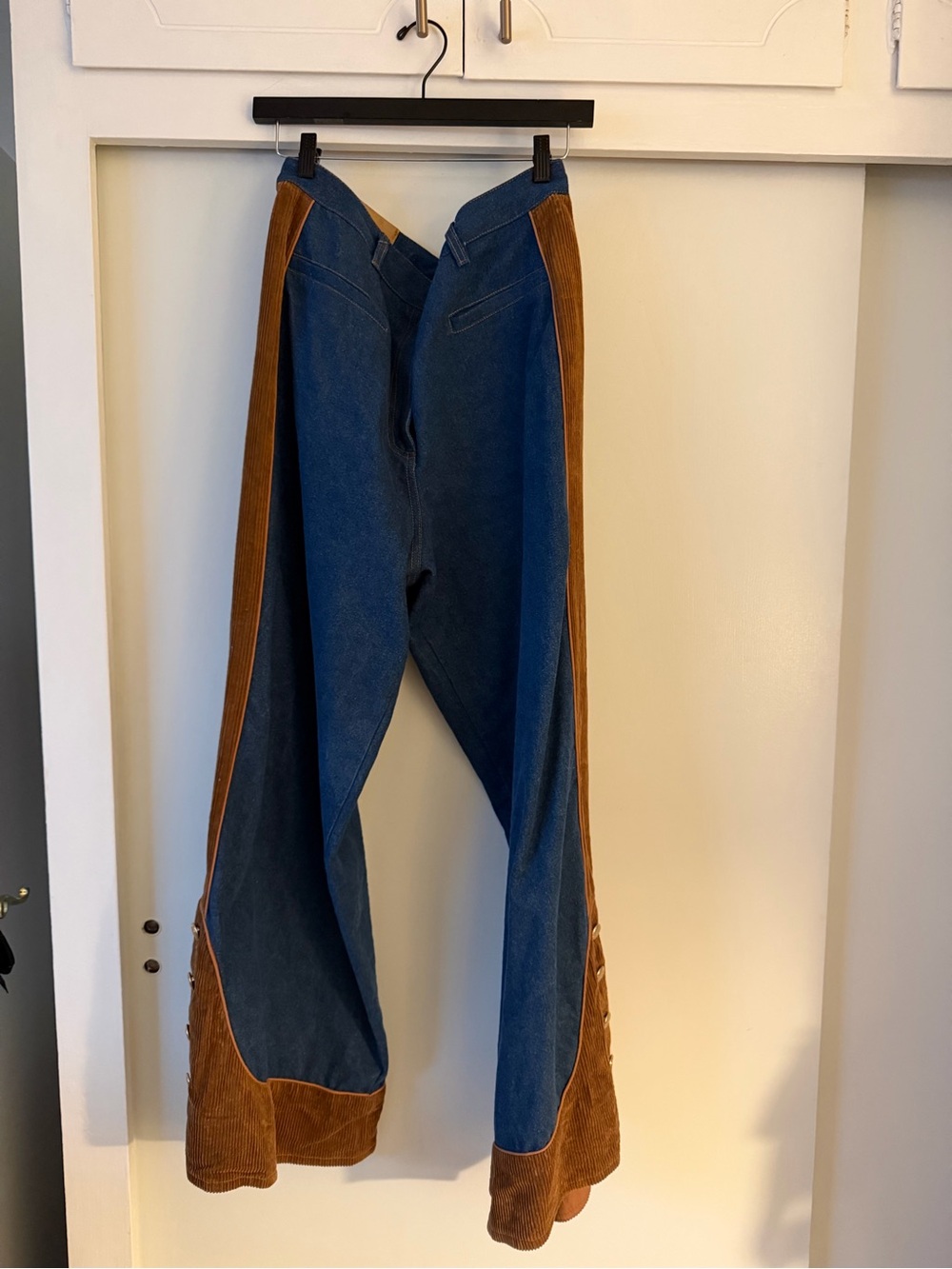 FARM Rio western Denim Two-Tone Blue and Brown Wide Leg Pants